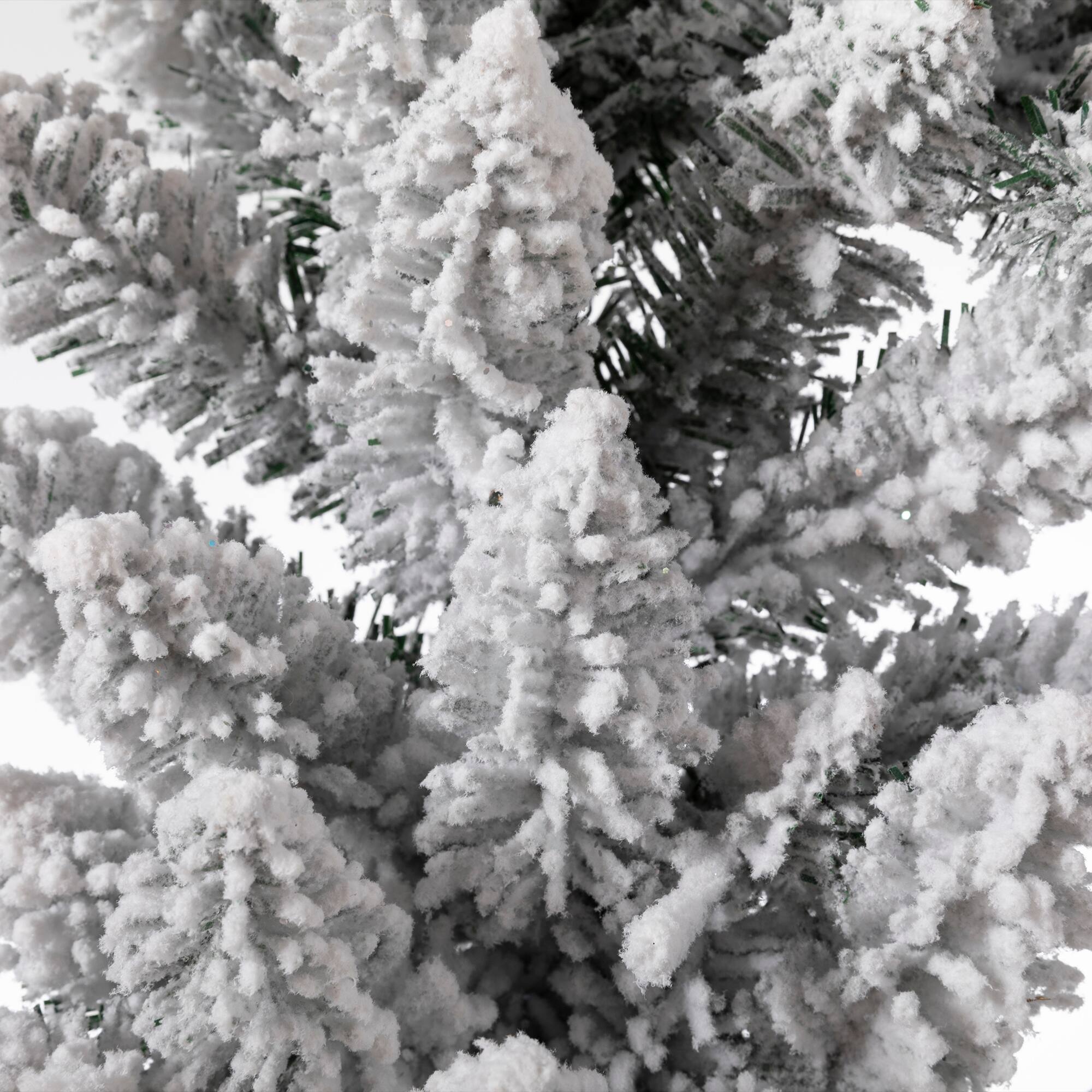 Glitzhome® 9ft. LED Snow Flocked Christmas Garlands with Timer, 2ct.